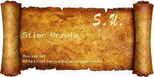 Stier Urzula névjegykártya